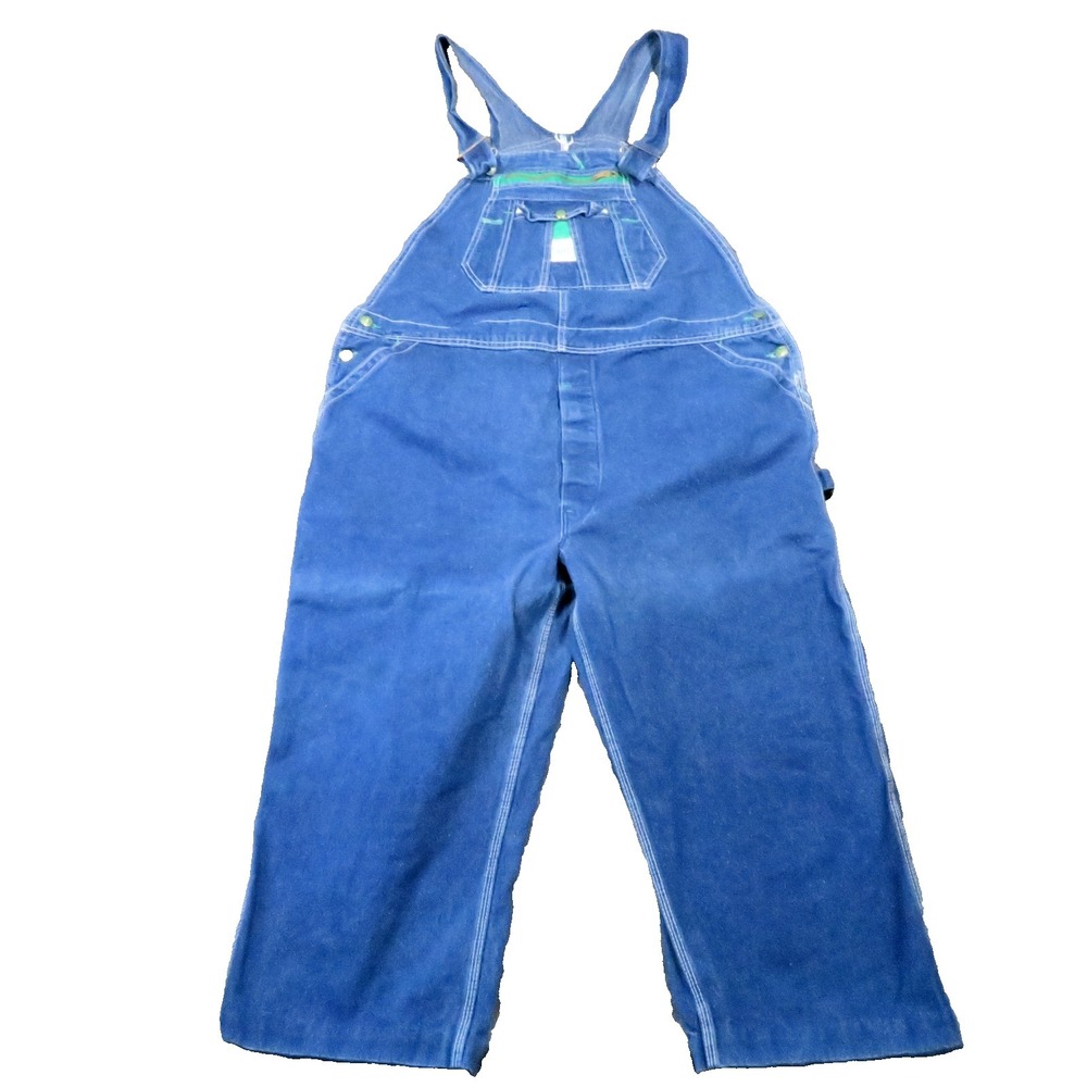 Liberty Denim Bib Overalls 46x22 Blue Carpenter Work Utility Farmer USA Vtg 90s